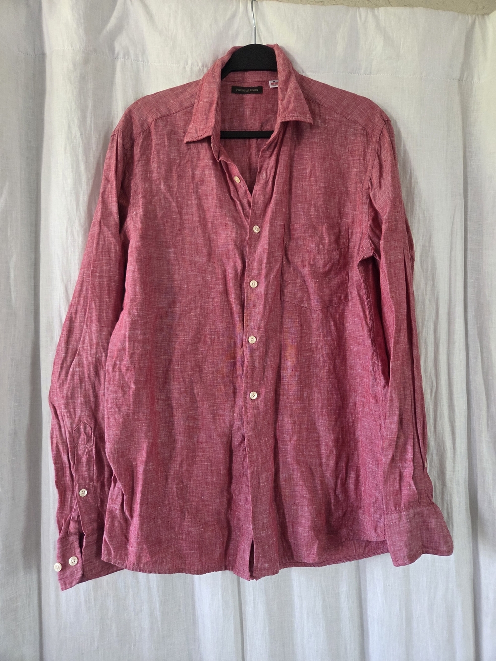 Uniqlo | Lightweight Pink Button-Down Linen Shirt